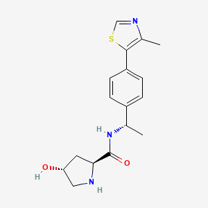 molecular formula C17H21N3O2S B12860636 (2S,4R)-4-Hydroxy-N-((S)-1-(4-(4-methylthiazol-5-yl)phenyl)ethyl)pyrrolidine-2-carboxamide 