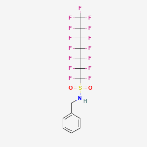 molecular formula C14H8F15NO2S B12860653 1-Heptanesulfonamide, 1,1,2,2,3,3,4,4,5,5,6,6,7,7,7-pentadecafluoro-N-(phenylmethyl)- CAS No. 68298-10-2