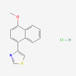 molecular formula C14H12ClNOS B1286066 Methyl 4-(1,3-thiazol-4-yl)-1-naphthyl ether hydrochloride 