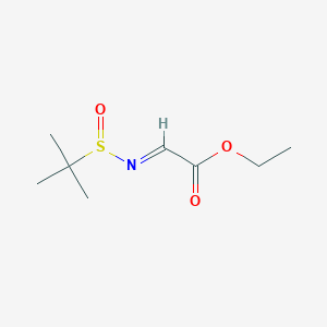 molecular formula C8H15NO3S B12860694 Ethyl 2-((tert-butylsulfinyl)imino)acetate 