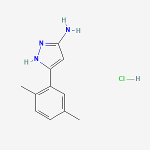 molecular formula C11H14ClN3 B1286070 3-(2,5-dimethylphenyl)-1H-pyrazol-5-ylamine hydrochloride 