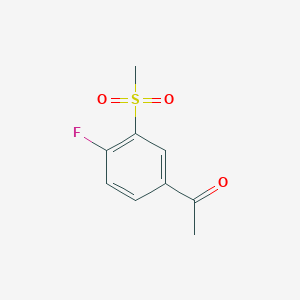 molecular formula C9H9FO3S B12860704 4'-Fluoro-3'-(methylsulphonyl)acetophenone 