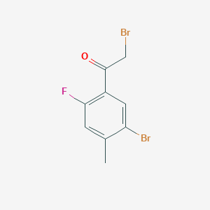 molecular formula C9H7Br2FO B12860732 5-Bromo-2-fluoro-4-methylphenacyl bromide 