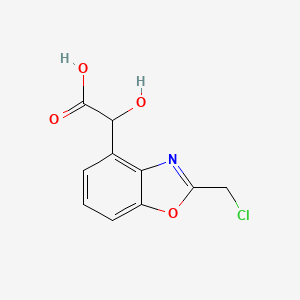 molecular formula C10H8ClNO4 B12860735 2-(2-(Chloromethyl)benzo[d]oxazol-4-yl)-2-hydroxyacetic acid 