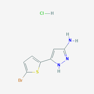 molecular formula C7H7BrClN3S B1286075 3-(5-Bromo-2-thienyl)-1H-pyrazol-5-amine hydrochloride CAS No. 1031794-53-2