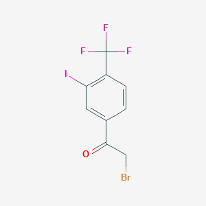 molecular formula C9H5BrF3IO B12860753 3-Iodo-4-(trifluoromethyl)phenacyl bromide 