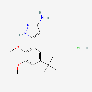 molecular formula C15H22ClN3O2 B1286077 3-(5-tert-butyl-2,3-dimethoxyphenyl)-1H-pyrazol-5-amine hydrochloride CAS No. 1031794-64-5