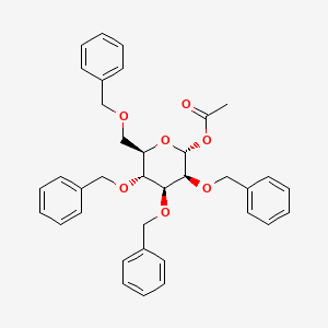 molecular formula C36H38O7 B12860770 (2R,3S,4S,5R,6R)-3,4,5-tris(Benzyloxy)-6-((benzyloxy)methyl)tetrahydro-2H-pyran-2-yl acetate 