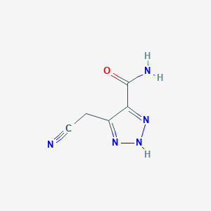 molecular formula C5H5N5O B12860834 4-(Cyanomethyl)-1H-1,2,3-triazole-5-carboxamide 