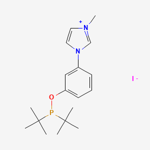 molecular formula C18H28IN2OP B12860865 3-(3-((Di-tert-butylphosphino)oxy)phenyl)-1-methyl-1H-imidazol-3-ium iodide 