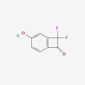 molecular formula C8H4F2O2 B12860888 8,8-Difluoro-3-hydroxybicyclo[4.2.0]octa-1(6),2,4-trien-7-one 