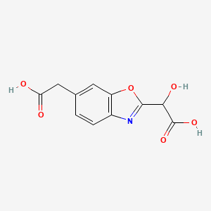 molecular formula C11H9NO6 B12860920 2-(Carboxy(hydroxy)methyl)benzo[d]oxazole-6-acetic acid 