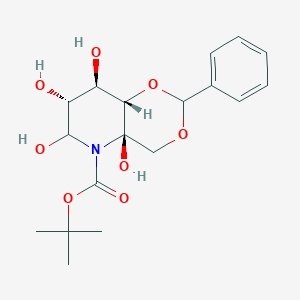 molecular formula C18H25NO8 B12860941 tert-Butyl (4aR,7R,8R,8aS)-4a,6,7,8-tetrahydroxy-2-phenylhexahydro-5H-[1,3]dioxino[5,4-b]pyridine-5-carboxylate 