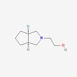 molecular formula C9H17NO B12860947 2-((3AR,6aS)-hexahydrocyclopenta[c]pyrrol-2(1H)-yl)ethanol 