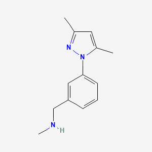 1-[3-(3,5-dimethyl-1H-pyrazol-1-yl)phenyl]-N-methylmethanamine