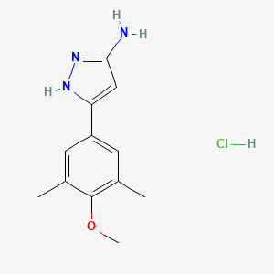 3-(4-Methoxy-3,5-dimethylphenyl)-1H-pyrazol-5-amine hydrochloride