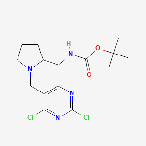 molecular formula C15H22Cl2N4O2 B12861120 Tert-butyl ((1-((2,4-dichloropyrimidin-5-yl)methyl)pyrrolidin-2-yl)methyl)carbamate 