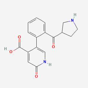 2-Hydroxy-5-(2-(pyrrolidine-3-carbonyl)phenyl)isonicotinic acid