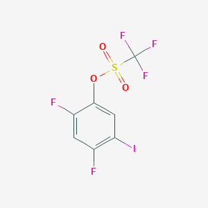 molecular formula C7H2F5IO3S B12861139 2,4-Difluoro-5-iodophenyl trifluoromethanesulphonate 