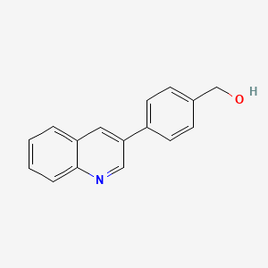 molecular formula C16H13NO B12861154 [4-(3-Quinolinyl)phenyl]methanol 