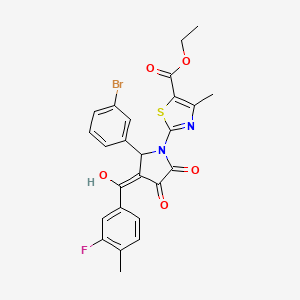 Ethyl 2-(2-(3-bromophenyl)-3-(3-fluoro-4-methylbenzoyl)-4-hydroxy-5-oxo-2,5-dihydro-1H-pyrrol-1-yl)-4-methylthiazole-5-carboxylate