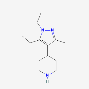 molecular formula C13H23N3 B12861179 4-(1,5-Diethyl-3-methyl-1H-pyrazol-4-yl)piperidine 