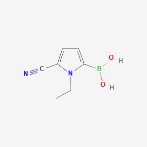 molecular formula C7H9BN2O2 B12861201 (5-cyano-1-ethyl-1H-pyrrol-2-yl)boronic acid 