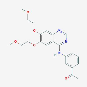 molecular formula C22H25N3O5 B12861214 1-(3-((6,7-Bis(2-methoxyethoxy)quinazolin-4-yl)amino)phenyl)ethan-1-one 