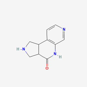 molecular formula C10H11N3O B12861252 1,2,3,3a,5,9b-hexahydro-4H-pyrrolo[3,4-c][1,7]naphthyridin-4-one 