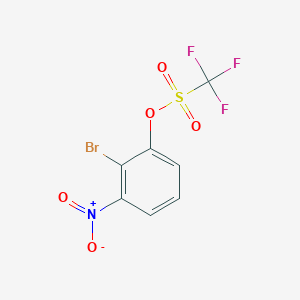 molecular formula C7H3BrF3NO5S B12861258 2-Bromo-3-nitrophenyl trifluoromethanesulphonate 