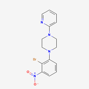 molecular formula C15H15BrN4O2 B12861277 1-(2-Bromo-3-nitrophenyl)-4-(pyridin-2-YL)piperazine 