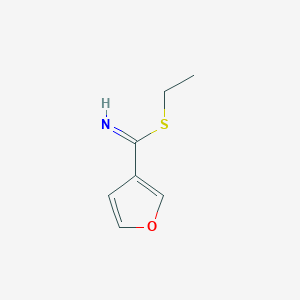 molecular formula C7H9NOS B12861302 Ethyl furan-3-carboximidothioate CAS No. 771424-44-3