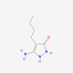 molecular formula C7H13N3O B12861336 5-Amino-4-butyl-1H-pyrazol-3(2H)-one 