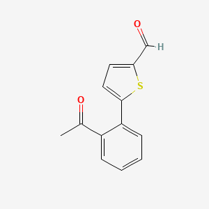 molecular formula C13H10O2S B12861348 5-(2-Acetyl-phenyl)-thiophene-2-carbaldehyde 