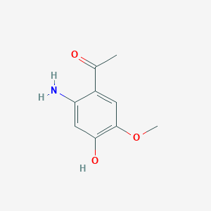 molecular formula C9H11NO3 B12861379 1-(2-Amino-4-hydroxy-5-methoxyphenyl)ethanone 