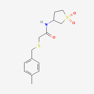 molecular formula C14H19NO3S2 B12861388 N-(1,1-Dioxidotetrahydrothiophen-3-yl)-2-((4-methylbenzyl)thio)acetamide 