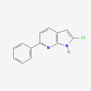 molecular formula C13H9ClN2 B12861416 2-Chloro-6-phenyl-1H-pyrrolo[2,3-b]pyridine 