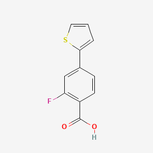 molecular formula C11H7FO2S B1286142 2-Fluoro-4-(thiophen-2-YL)benzoic acid CAS No. 505082-90-6