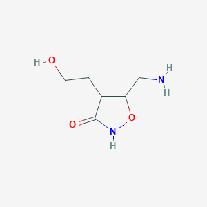 molecular formula C6H10N2O3 B12861443 5-(Aminomethyl)-4-(2-hydroxyethyl)isoxazol-3(2H)-one 