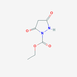 molecular formula C6H8N2O4 B12861446 Ethyl 3,5-dioxopyrazolidine-1-carboxylate 