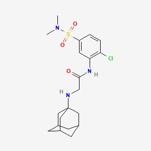 molecular formula C20H28ClN3O3S B12861451 2-(Adamantan-1-ylamino)-N-(2-chloro-5-(N,N-dimethylsulfamoyl)phenyl)acetamide 