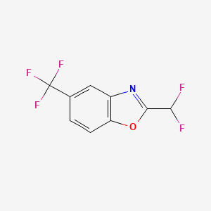 molecular formula C9H4F5NO B12861464 2-(Difluoromethyl)-5-(trifluoromethyl)benzo[d]oxazole 