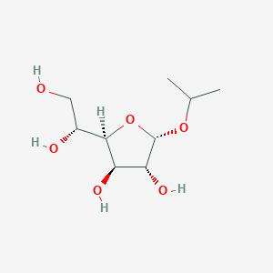 molecular formula C9H18O6 B12861466 (2R,3R,4R,5S)-2-((R)-1,2-Dihydroxyethyl)-5-isopropoxytetrahydrofuran-3,4-diol 