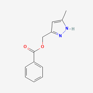 molecular formula C12H12N2O2 B12861535 (5-Methyl-1H-pyrazol-3-yl)methyl benzoate 