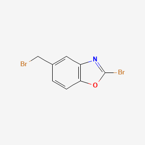 molecular formula C8H5Br2NO B12861552 2-Bromo-5-(bromomethyl)benzo[d]oxazole 