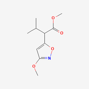 molecular formula C10H15NO4 B12861565 Methyl 2-(3-methoxyisoxazol-5-yl)-3-methylbutanoate 