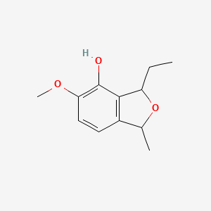 molecular formula C12H16O3 B12861570 3-Ethyl-5-methoxy-1-methyl-1,3-dihydroisobenzofuran-4-ol 