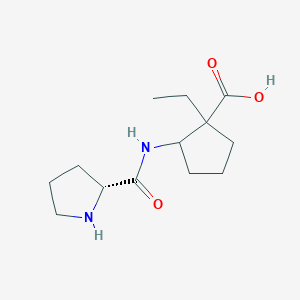 1-Ethyl-2-((R)-pyrrolidine-2-carboxamido)cyclopentanecarboxylic acid