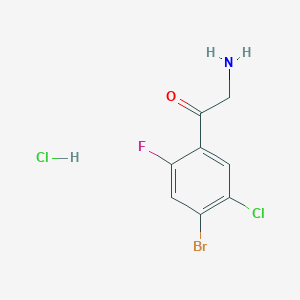 molecular formula C8H7BrCl2FNO B12861715 4-Bromo-5-chloro-2-fluorophenacylamine hydrochloride 