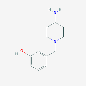 molecular formula C12H18N2O B1286172 3-[(4-氨基哌啶-1-基)甲基]苯酚 CAS No. 946679-47-6